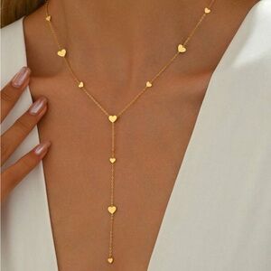 BRAND NEW 💛FADELESS 18K Gold Plated Stainless Steel Y-shape Heart necklace